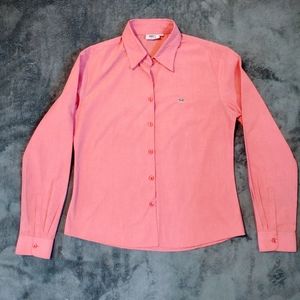 Women's Lacoste button down shirt preppy pink size S (38)